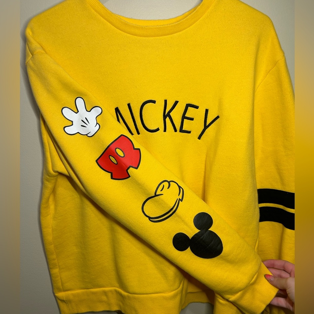 Yellow Mickey pullover sweater size medium